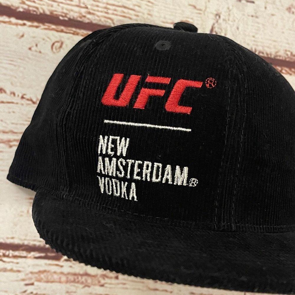 UFC New Amsterdam Vodka Corduroy Hat Snapback Black Raymaco Caps